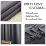 ondoorzichtige verduisteringsgordijnen met oogjes, thermisch gordijn, verduisteringsgordijn tegen koude en hitte, gordijnen voor slaapkamer, grijs, 175 x 140 cm (H x B), verpakking van 2