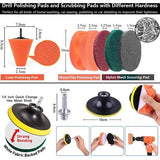 Borstelopzetstuk, boorset, 22-delig, boorborstelopzetstuk met polijstopzetstuk, accuschroevendraaier voor autovelgen, badkuip, wastafel, keuken, wielen, grill, tegels, keramiek, leer, bank
