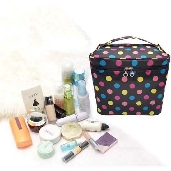 Make-uptas, make-uptas, make-uptas met borstelhouder, multifunctionele tas met handvat, make-up-cosmetica-organizer voor dames