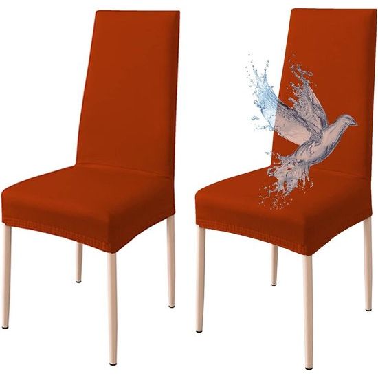 Set van 2 waterdichte stoelhoezen, stretch, universeel, zacht en comfortabel, oranje