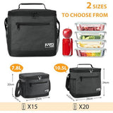 Lunchtas geïsoleerd voor mannen, 7,8 liter, koeltas, picknicktas met verstelbare schouderriem, thermotas, lekvrij, opvouwbaar, voor werk, fitness, onderweg, school