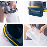 opbergdoos, kunststof voor de keuken, container, rijstkorrelhouder, waspoeder, wasmiddelcontainer met schenktuit