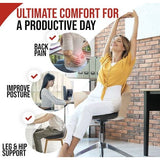 Stoelkussen, Zitkussen voor Bureaustoel, Rugkussen voor Stoel, Steunkussen voor de Rug, Autostoelkussen, Rugsteun, Traagschuim Zitkussen Wasbare Hoes