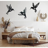 Set van 3 metalen wanddecoratie zwarte vogels buiten woonkamer tuin kolibrie decoratie wanddecoratie metalen kolibrie voor huis tuindecoratie muurkunst metaal