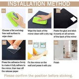 Wandspiegel, zelfklevende glazen spiegel, HD spiegeltegels, zelfklevende deurspiegel, full-body spiegel, zelfklevende spiegel voor muur, woonkamer, slaapkamer, badkamer, hal.