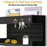 Sleutelrek met plank, wandsleutelhouder met 4 dubbele sleutelhaken, houten rek, sleutelorganisatie, postorganisatie, rustieke wooncultuur voor de entree