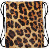 Jute tas met luipaardprint kunstmotief print sporttas rugzak tas sporttas hipster mode sporttas boodschappentas