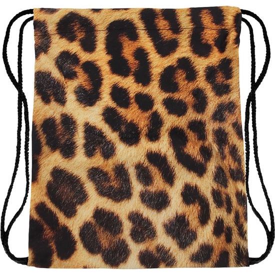 Jute tas met luipaardprint kunstmotief print sporttas rugzak tas sporttas hipster mode sporttas boodschappentas