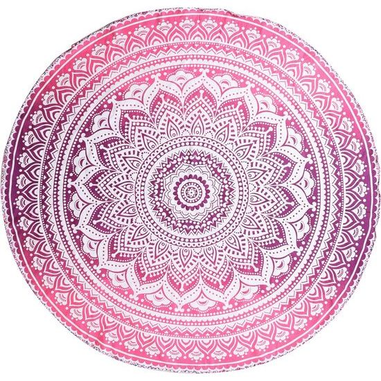 Round Tapestry with Tassel Wall Hanging Ombre Hippie Mandala Bohemian Hippie Elaborate Indian Tapestry Table Cloth 70 Inch Green