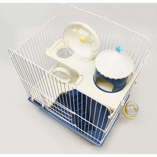 Hamsterkooi Minihuis Hamsterchalet met voerbak Drinkwieltunnel, willekeurige kleur