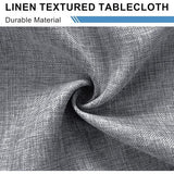 Grijs tafelkleed, linnenlook, afwasbaar, waterafstotend, tafelkleed voor eetkamer, tuin, feest, bruiloften of huishouden, 135 x 220 cm