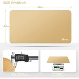 Vuurvaste tapijten voor open haard, grill en fornuis, 24 x 42 inch onder de grill beschermdek en terrasmat, gemakkelijk schoon te maken en herbruikbare vuurkorfmat, kaki