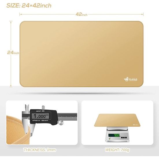 Vuurvaste tapijten voor open haard, grill en fornuis, 24 x 42 inch onder de grill beschermdek en terrasmat, gemakkelijk schoon te maken en herbruikbare vuurkorfmat, kaki