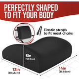 Stoelkussen, Zitkussen voor Bureaustoel, Rugkussen voor Stoel, Steunkussen voor de Rug, Autostoelkussen, Rugsteun, Traagschuim Zitkussen Wasbare Hoes