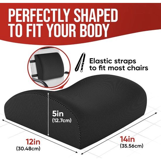 Stoelkussen, Zitkussen voor Bureaustoel, Rugkussen voor Stoel, Steunkussen voor de Rug, Autostoelkussen, Rugsteun, Traagschuim Zitkussen Wasbare Hoes
