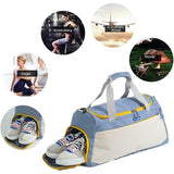 vrouwen sporttas, grote sporttas, sporttas, reistas, sporttas met nat en schoen compartiment, reizen, lichtgewicht waterdichte sporttas, Handbagage tas, voor sport, fitness en reizen, blauw