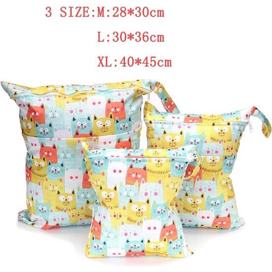 Wet Bag Waterdichte luiertas voor onderweg, natte tas, kleuterschool, wettas, kleuterschool, waszak, kita wetsbag, fabrics luiers, waszak, kleuterschool, waterdichte luiertas voor baby, set van 4, Zet pijl