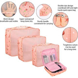 Packing Cubes Kofferorganizer, 8 stuks, kofferorganizer, pakzakken, pakzakken met schoenenzak, waszak, reisorganizer, kledingtassen voor rugzak (roze)