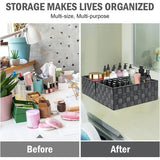 Opbergmand 34,4 cm, set van 6 stapelbare multifunctionele opbergmanden, opbergmanden voor het opbergen en organiseren van badkamer/keuken/kamer/handdoeken (grijs)