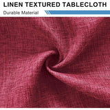 Rood tafelkleed, linnenlook, afwasbaar, waterafstotend, tafelkleed voor eetkamer, tuin, feest, bruiloften of huishouden, 135 x 220 cm