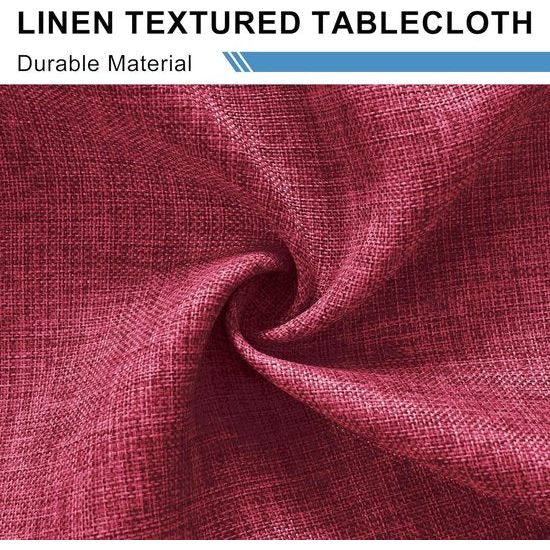 Rood tafelkleed, linnenlook, afwasbaar, waterafstotend, tafelkleed voor eetkamer, tuin, feest, bruiloften of huishouden, 135 x 220 cm