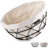 [2-in-1] fruitmand broodmand – met canvas inleg van 100% katoen – inzet is extreem robuust door weeftechniek – modern en tijdloos design