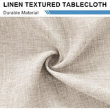Linen Beige Tablecloth, Linen Look, Washable Table Linen, Water-Repellent Tablecloth for Dining Room, Garden, Party, Weddings or Household, 135 x 220 cm