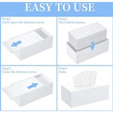 Cosmetische doekdoos, 25,0 x 13,0 x 9,0 cm, acryl, tissuedoos met magnetische afdekking voor eetkamer, badkamer, slaapkamer, auto, kantoor, wit