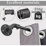 2 Stücke Gardinenstange Ausziehbar Vorhangstange Schwarz Vorhangstange Deckenmontage Curtain Rod für Schlafzimmer Fenster Küche (Schwarz 115-200cm, 19mm Durchmesser)