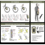 Fietstas, bagagedragertas, waterdicht, fietstas voor bagagedrager, zadeltas 6 l, schoudertas, laptopbagagedrager, professionele fietsaccessoires, groen
