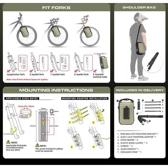 Fietstas, bagagedragertas, waterdicht, fietstas voor bagagedrager, zadeltas 6 l, schoudertas, laptopbagagedrager, professionele fietsaccessoires, groen