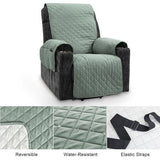 Waterproof Armchair Protector, Double-Sided Use Chair Cover, Relaxing Chair Protector, Pet-Friendly, Non-Slip, Removable and Washable Armchair Protector for TV Chair (Light Green)