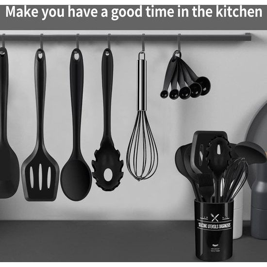 Keukengerei, 22-delig, volledig silicone, hittebestendig, anti-aanbaklaag, BPA-vrij, spatel, lepel, tang, garde, kookgerei