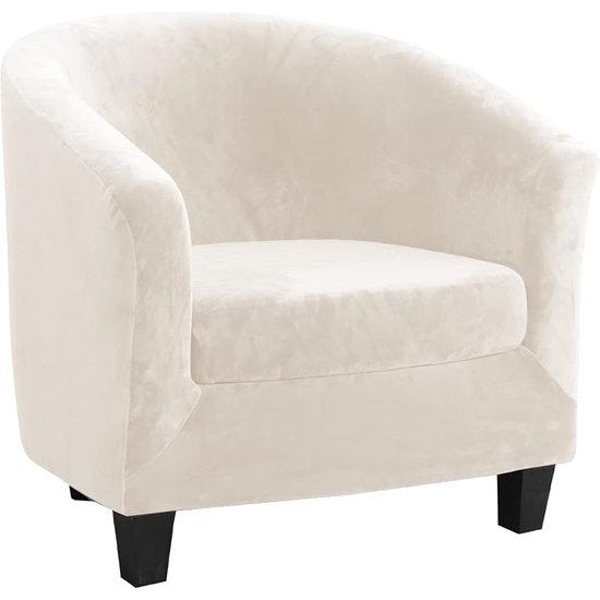 Fauteuilbeschermer, elastische fauteuilhoes, universele bankhoes voor enkele bank, uittrekbare elastische fauteuil, velours fauteuilhoes met armleuningen voor caféstoel, clubstoel, loungestoel, cocktailstoel