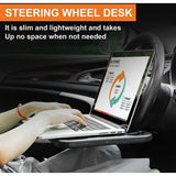 Autostuurbureau, zwarte draagbare stuurwieltafel, multifunctioneel stuurwielbureau, voedselstuurbureau, stuurwielcomputertafel voor de meeste voertuigen stuurwielen, 42 x 28 cm