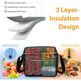 Lunchtas geïsoleerd voor mannen, 7,8 liter, koeltas, picknicktas met verstelbare schouderriem, thermotas, lekvrij, opvouwbaar, voor werk, fitness, onderweg, school