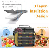 Geïsoleerde lunchtas voor heren, lunchtas van 7,8 l, koeltas, picknicktas met verstelbare schouderband, thermische tas, lekvrij, opvouwbaar voor werk, fitness, onderweg naar school