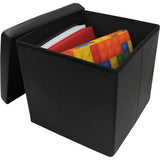 Bench Storage Box with Storage Space Foldable Capacity up to 300 kg Imitation Leather 38 x 38 x 38 cm