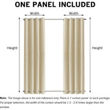 Buitengordijn weerbestendig met oogjes aan de boven- en onderkant (veel hoogtes en breedtes om uit te kiezen), waterdicht privacyscherm, terraszonwering voor balkon, veranda, pergola, tuinprieel, beige