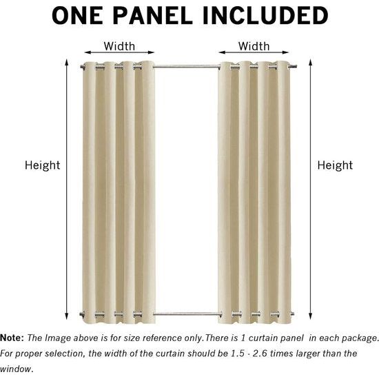 Buitengordijn weerbestendig met oogjes aan de boven- en onderkant (veel hoogtes en breedtes om uit te kiezen), waterdicht privacyscherm, terraszonwering voor balkon, veranda, pergola, tuinprieel, beige
