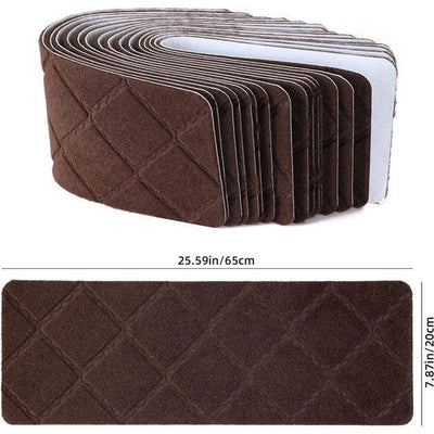 Beqhause Trapmatten, 15-delige set, antislip, zelfklevend, veilig traptapijt voor kinderen, ouderen en huisdieren met 100% polyester TPE-rug (22x70cm, grijs