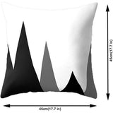 Kussenhoezen, 4 stuks, 45 x 45 cm, geometrisch zwart-wit, kussensloop met geometrisch patroon, decoratieve kussensloop, voor bank, slaapkamer, woonkamer, wooncultuur