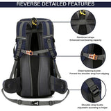 50 liter, heren en dames, trekkingrugzak, ultralicht, opvouwbare reisrugzak, wandelrugzak, grote klimmen, dagrugzak voor reizen, bergbeklimmen, kamperen, outdoor, reizen, sport