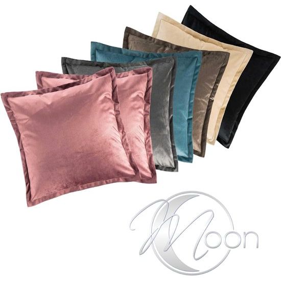 Set van 2 kussenhoezen, kussenhoezen, sierkussens, sierkussenhoezen, ca. 40x40 cm, in luxe fluwelen look, flora (petrol)