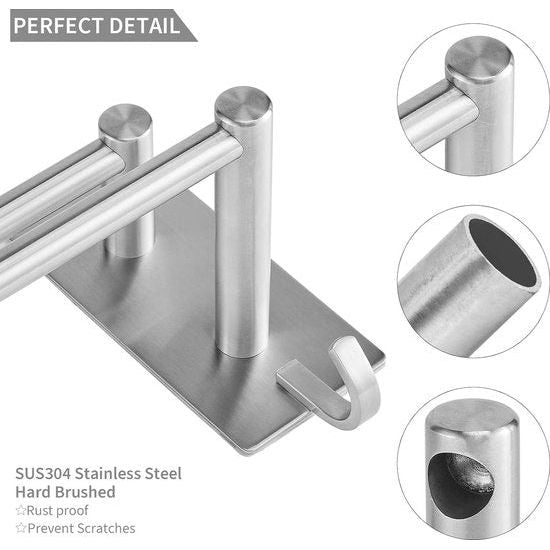 Towel Rail Bathroom Towel Rail No Drilling Two Arms Towel