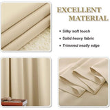 net curtain for kitchen, opaque blackout curtains with eyelets, short, 114 x 132 cm (H x W), Biscotti beige, pack of 2