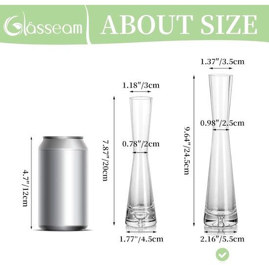 Bloemenvaas, modern, glazen vazen, smal: 3-delig, 24,5 cm hoog, blomus vaas, glas, set, handgemaakte smalle vazen, tafeldecoratie, woonkamer, eettafel, tulpenvaas, decoratieve vaas voor