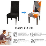 Stoelhoezen, set van 4, stretch moderne stoelhoezen voor eetkamerstoelen, stoelhoezen voor schommelstoelen, universeel, wasbaar, afneembare stoelhoes voor eetkamer, hotel, banket, keuken,