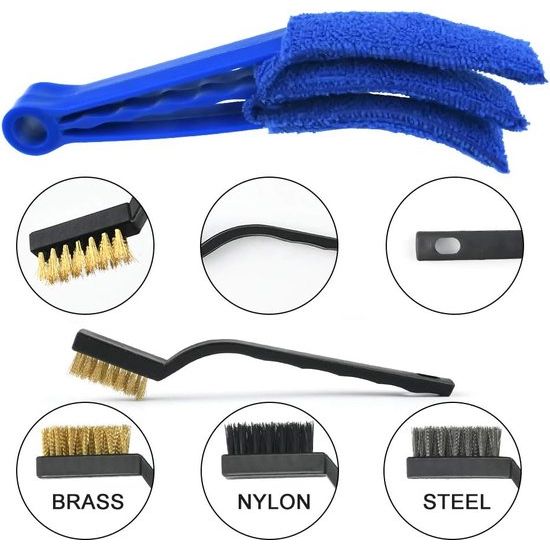 Reinigingskwasten voor de auto, 15 stuks, reinigingsborstels voor auto en microvezeldoeken voor banden en autoruiten, auto-reinigingsset voor binnen en buiten, auto-onderhoud