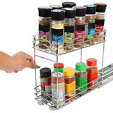 Uittrekbare 2-traps kruidenkeukenkast organizer, 12 x 26 x 23,8 cm (b x d x h), kruidenorganizer